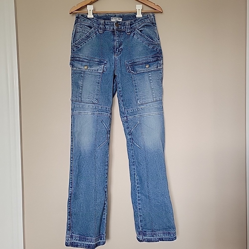 We The Free Dream Maker Boot Cut Jeans Size 29 Cargo Utility Western Mid Rise